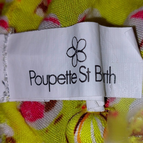 Poupette St Barth Yellow Tassel Smocked V Neck Mini Dress Women's Size S - Picture 8 of 11